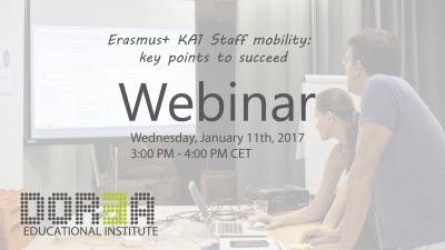 Webinar ‘Erasmus+ KA1 Staff Mobility: Key points to succeed’ 11.01.2017
